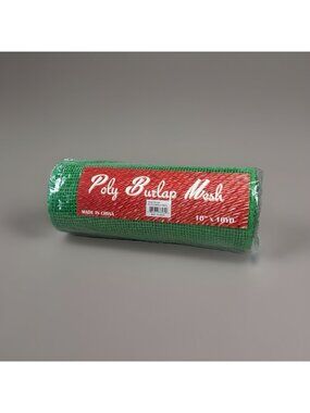 1 roll Emerald Green 10”x10 Yards Poly Burlap Mesh New Sealed
